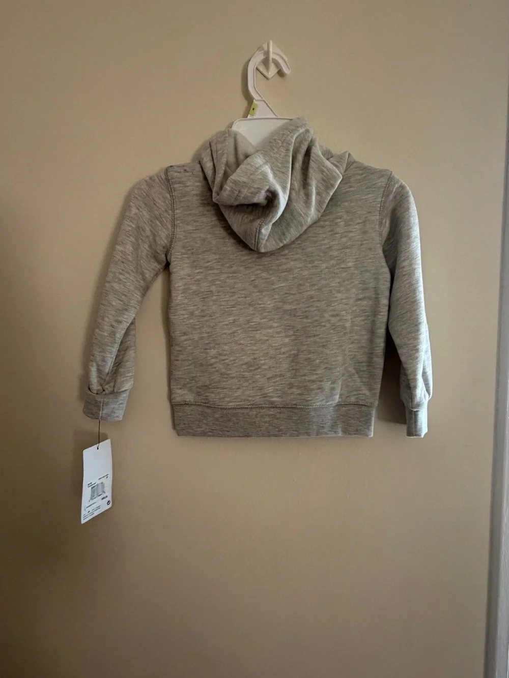 Nike Kids Gray Pullover Hoodie with Red Swoosh Graphic